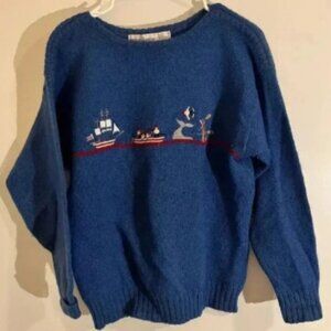Vintage point of view shetland wool sweater, size 40